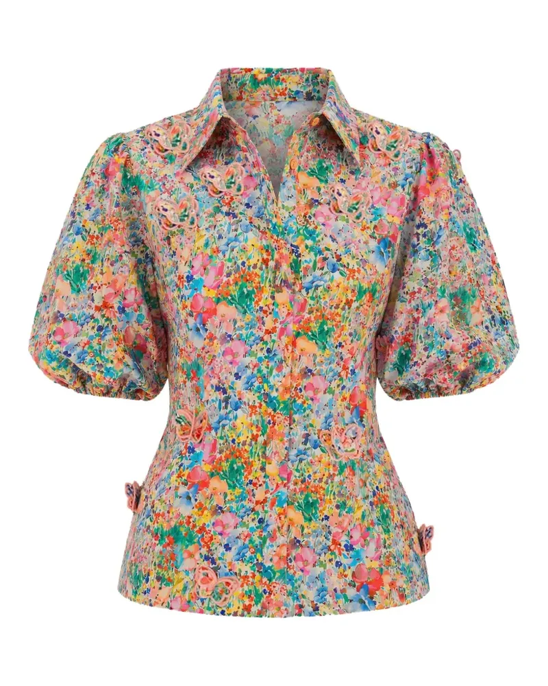 FARM Rio Bluse mit Schmetterling-Applikation - Nude Nude