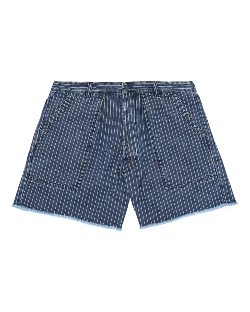 Fortela Colonel pinstripe denim shorts - Blau Blau