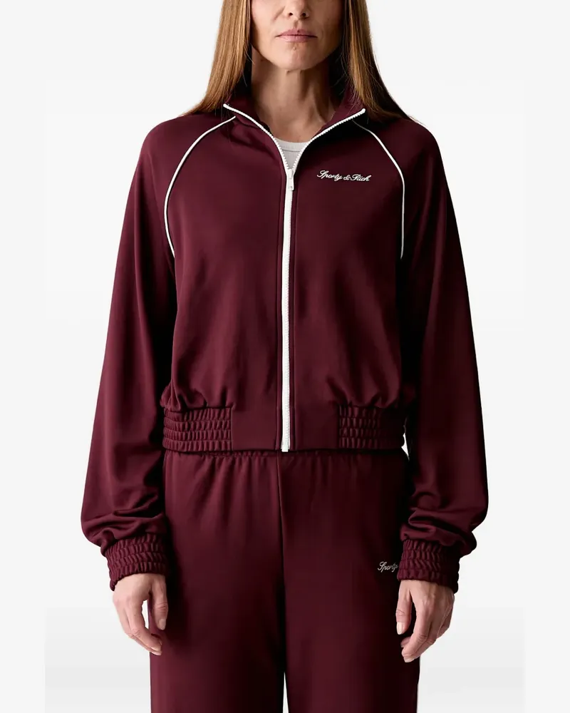 SPORTY & RICH Sportjacke mit Logo-Stickerei - Rot Rot