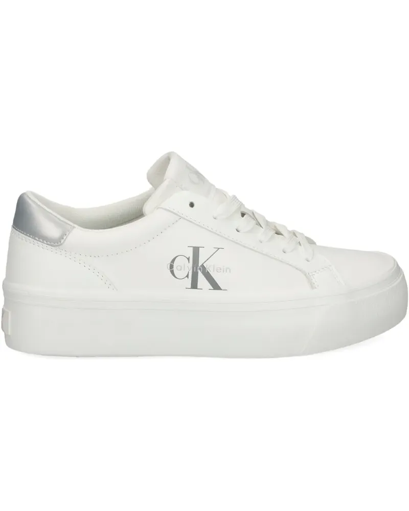 Calvin Klein Plateau-Sneakers mit Logo - Weiß Weiß