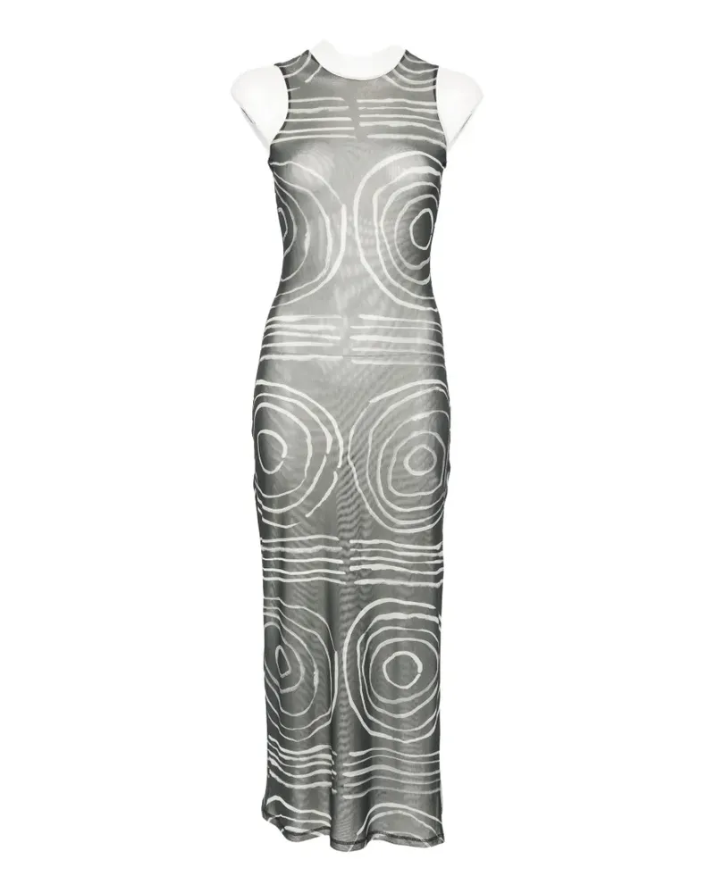 Eckhaus Latta Gesture graphic-print maxi dress - Grün Grün