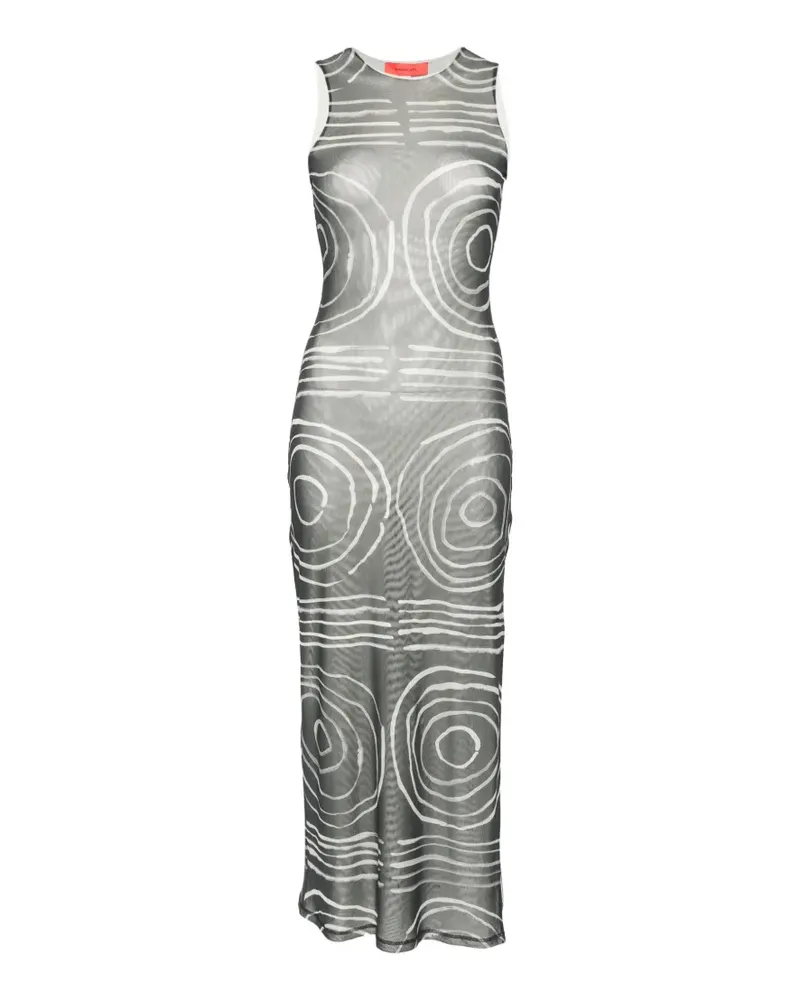 Eckhaus Latta Gesture Maxikleid mit grafischem Print - Grün Grün