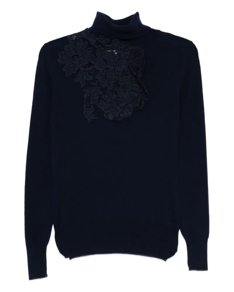 Ermanno Scervino Rollkragenpullover aus Spitze - Blau Blau