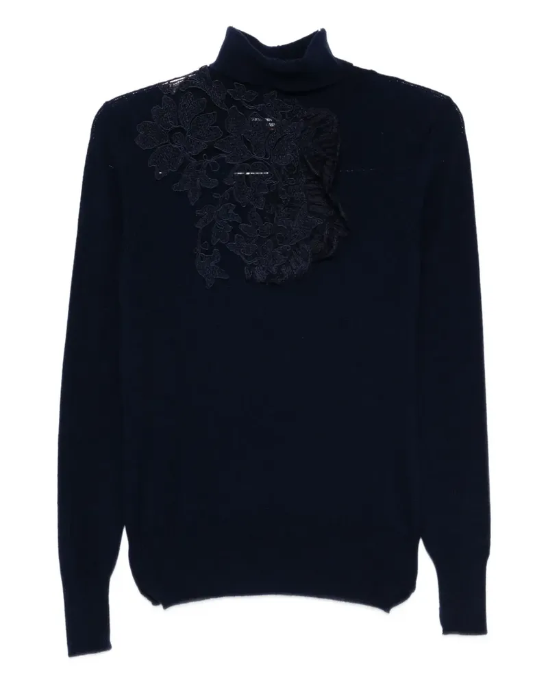 Ermanno Scervino lace roll-neck sweater - Blau Blau