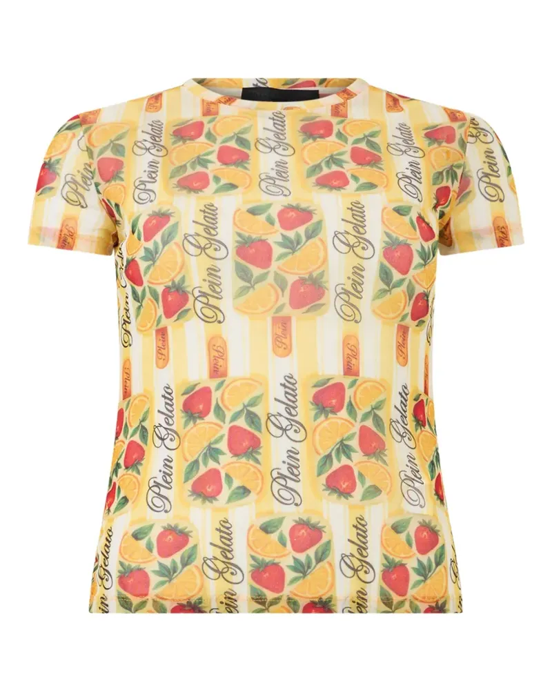 Philipp Plein T-Shirt mit Früchte-Print - Gelb Gelb