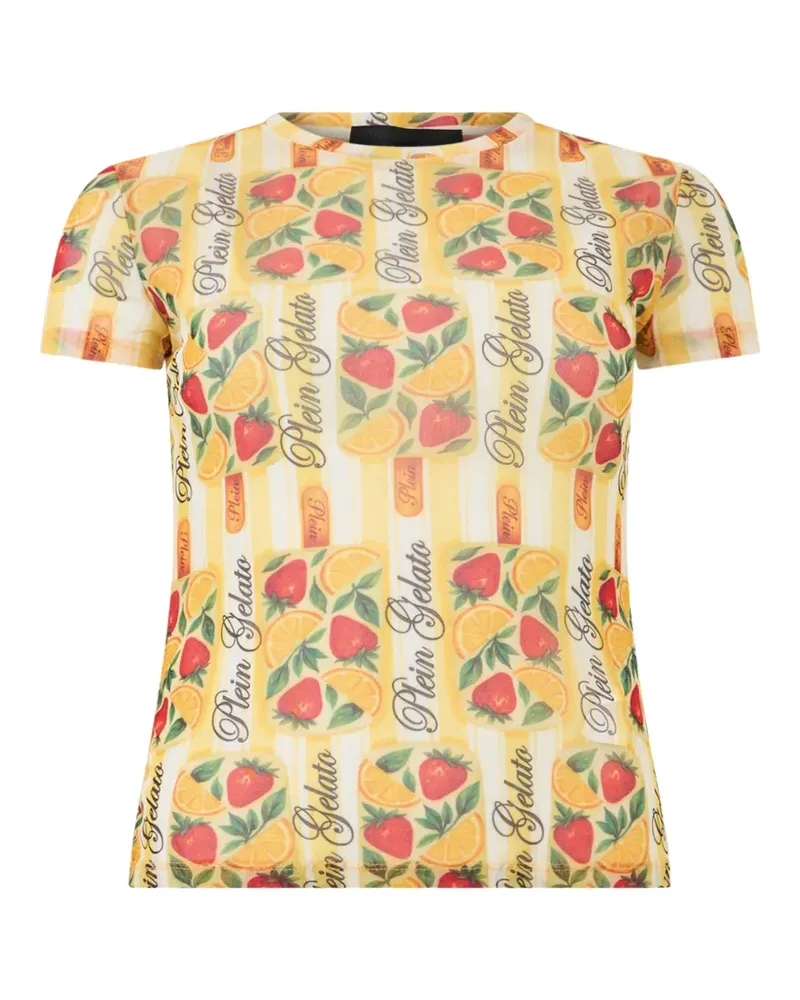 Philipp Plein T-Shirt mit Früchte-Print - Gelb Gelb