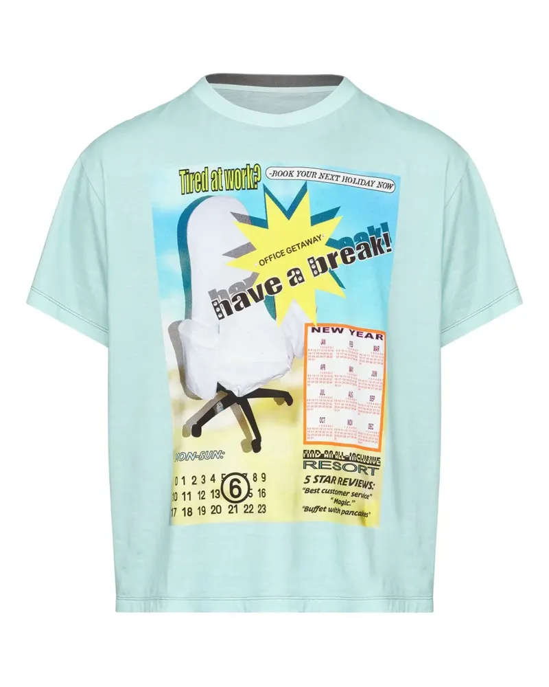 Maison Margiela T-Shirt mit rundem Ausschnitt - Blau Blau