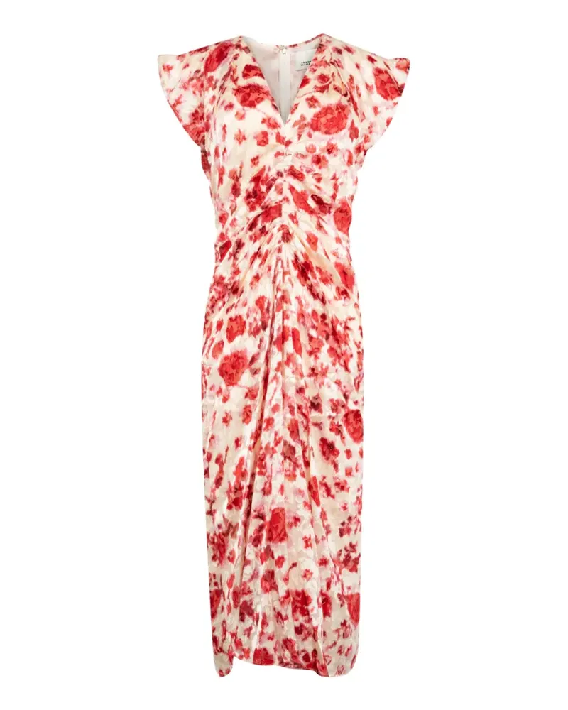 Isabel Marant Gerafftes Kleid mit Blumenprint - Nude Nude
