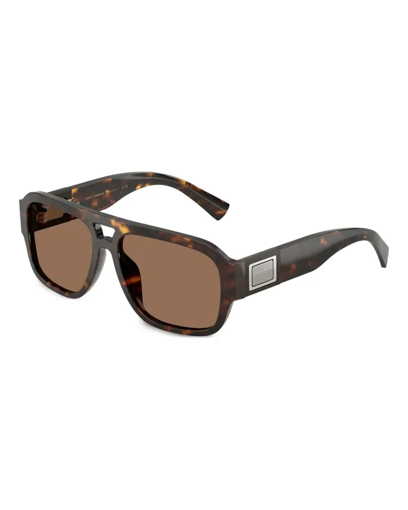 Dolce & Gabbana Sonnenbrille mit eckigem Gestell - Braun Braun