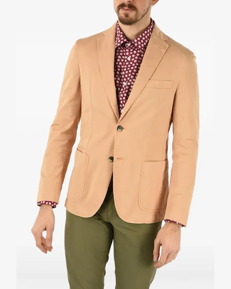 Corneliani single-breasted patch-pocket cotton blazer - Nude Nude