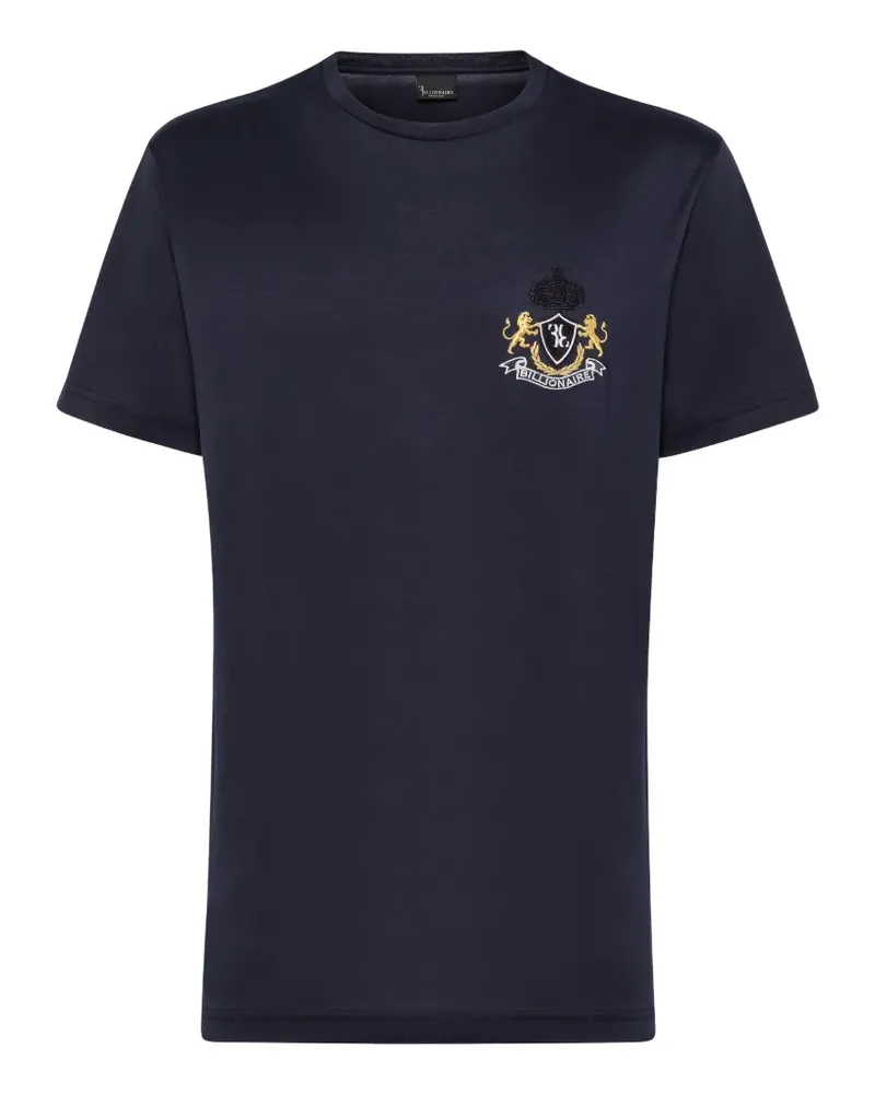Billionaire logo patch T-shirt - Blau Blau