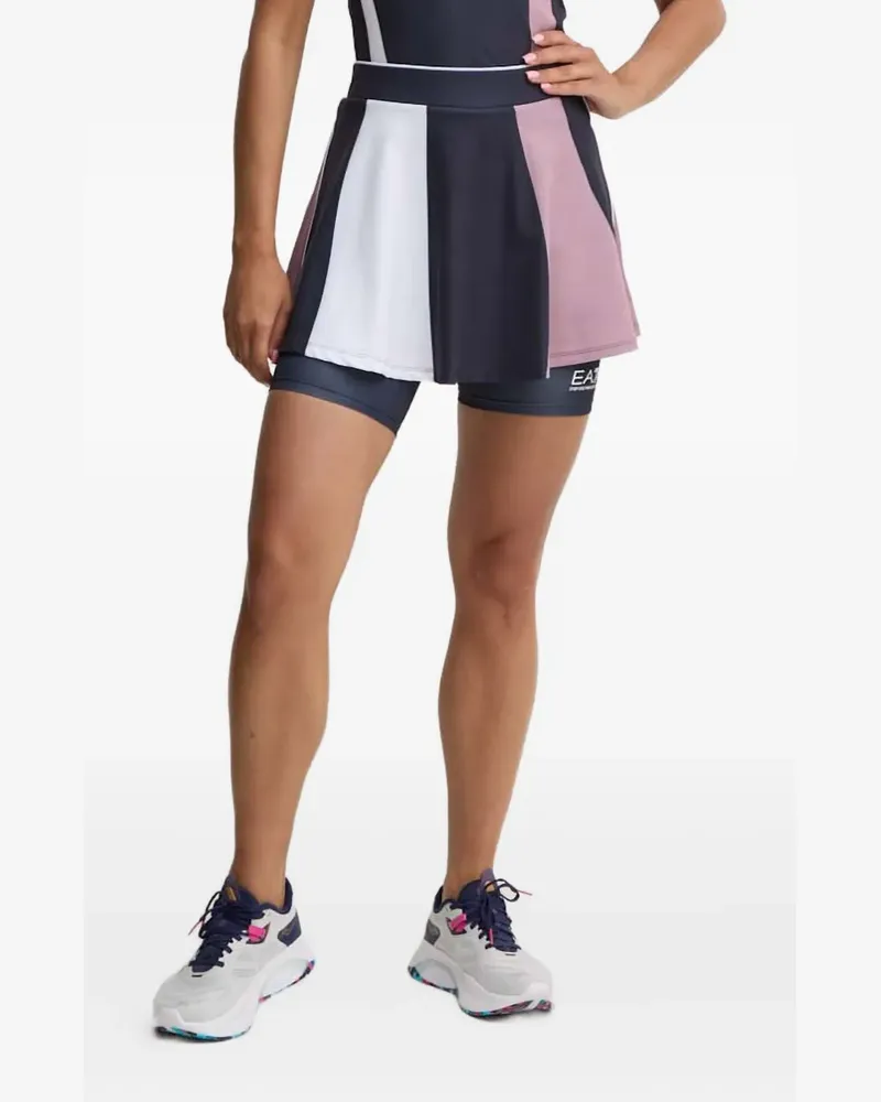 EA7 colourblock panelled skirt - Blau Blau