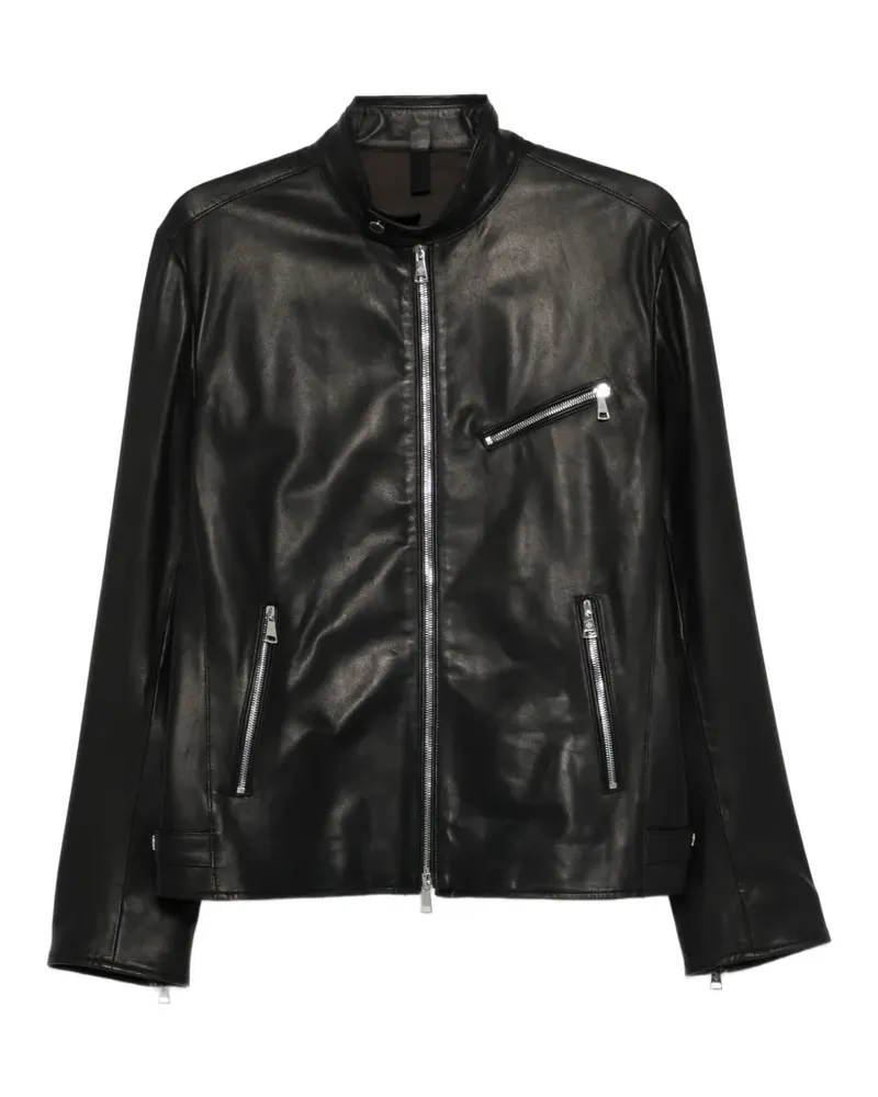 Tagliatore Bikerjacke mit Reißverschluss - Schwarz Schwarz