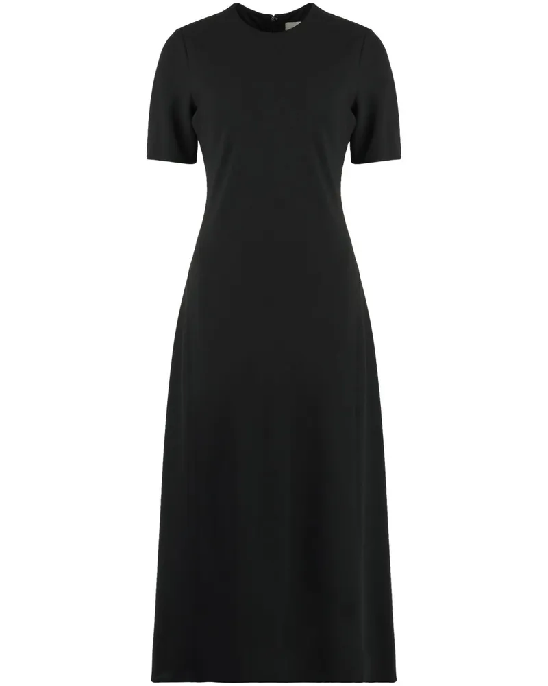Calvin Klein Midikleid mit kurzen Ärmeln - Schwarz Schwarz