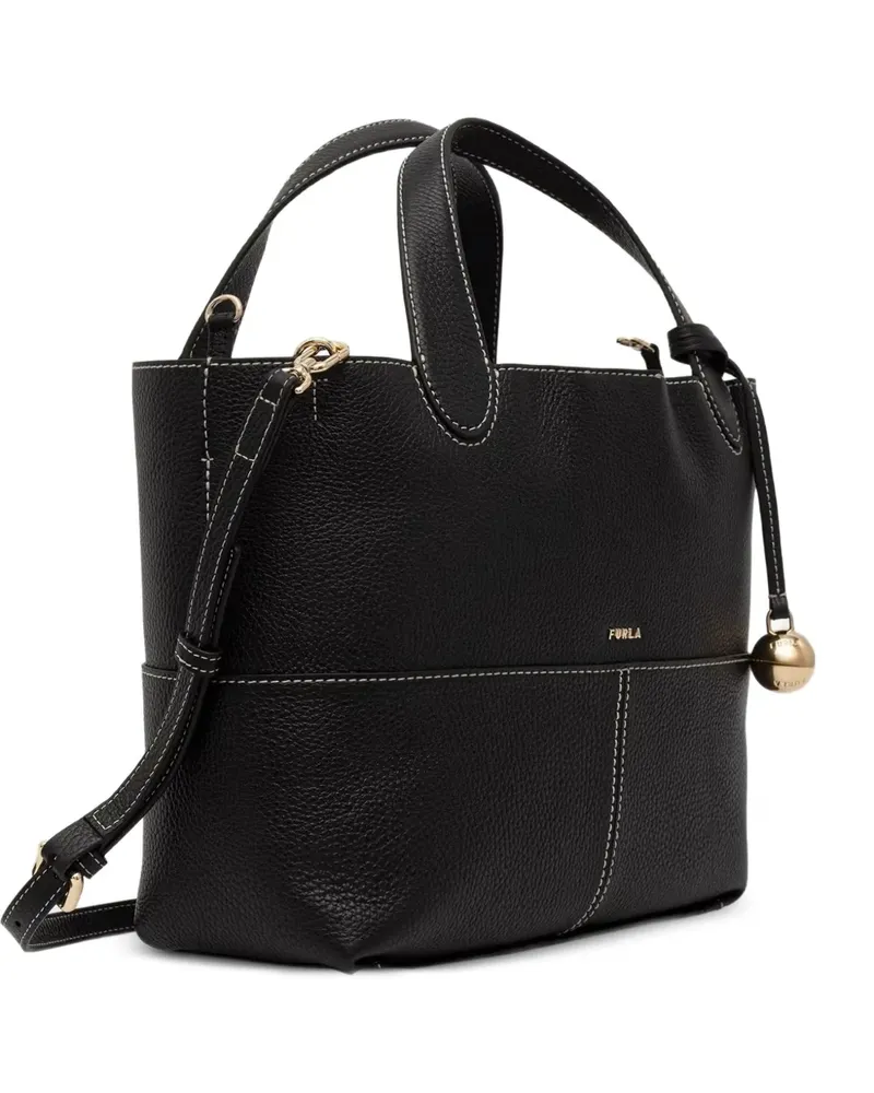Furla Handtasche mit Kontrastnähten - Schwarz Schwarz