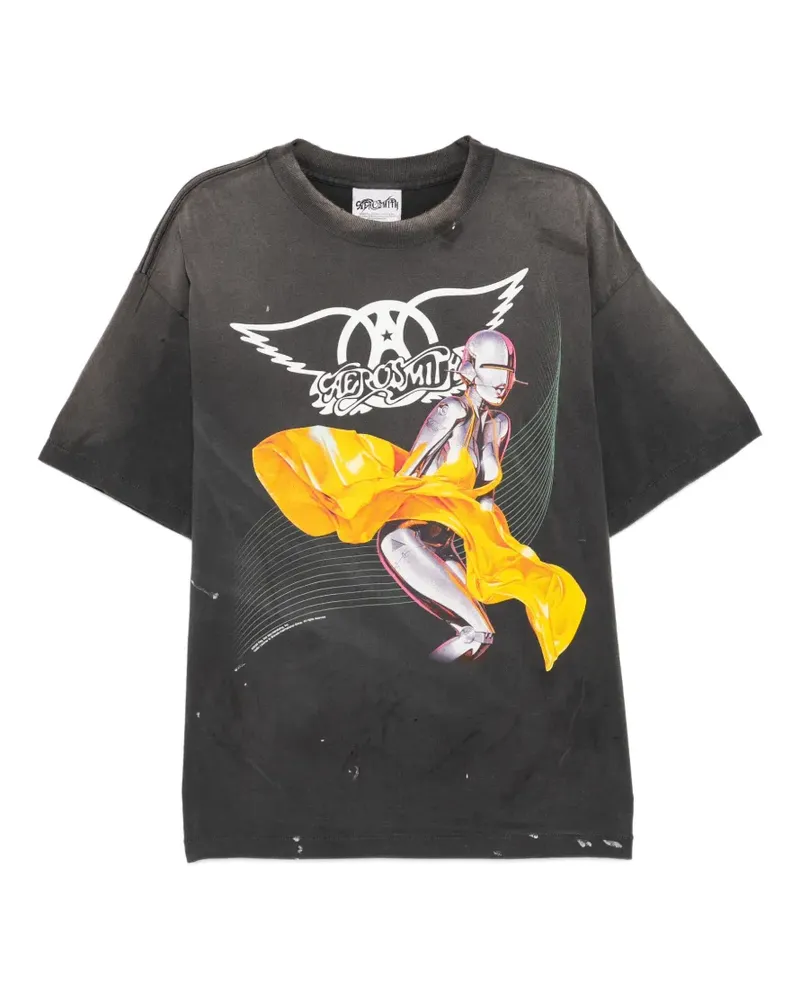 Le Mont Saint Michel T-Shirt mit grafischem Print - Schwarz Schwarz