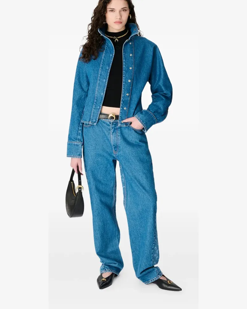 Marine Serre Moon Laser wide-leg jeans - Blau Blau