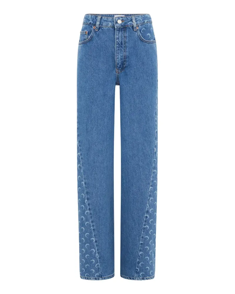 Marine Serre Moon Laser Wide-Leg-Jeans - Blau Blau