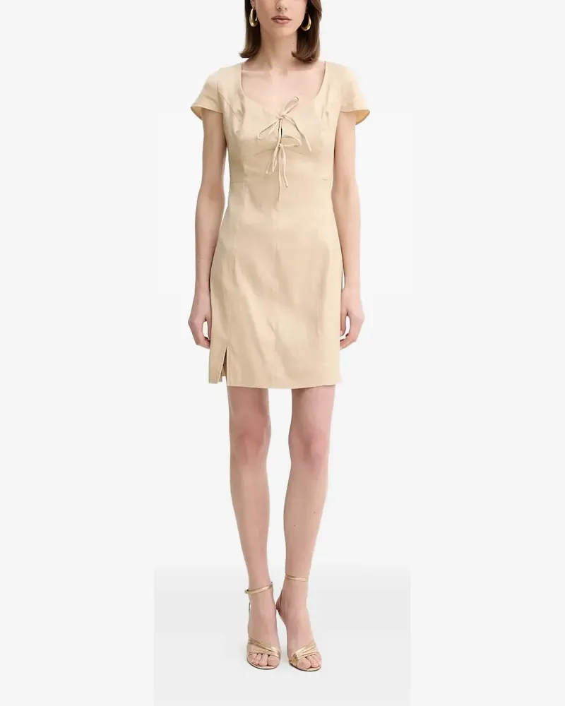 Guess Schleifen-Minikleid mit seitlichem Schlitz - Nude Nude