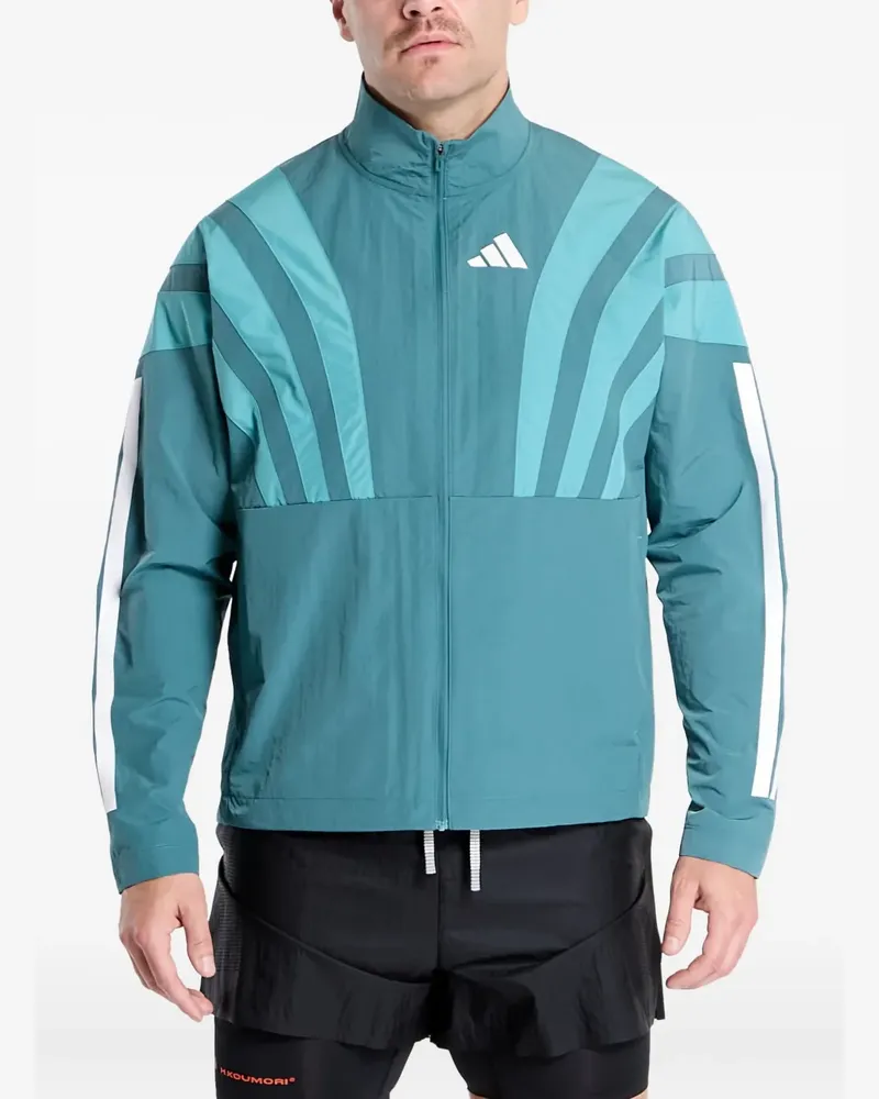 adidas Gestreifte Adizero Lauf-Jacke - Grün Grün
