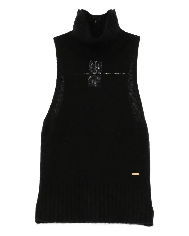 Tom Ford Weste mit Logo-Schild - Schwarz Schwarz