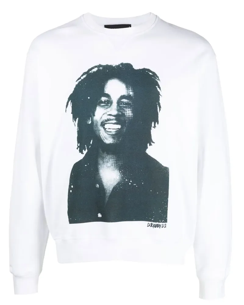 Dsquared2 Sweatshirt mit Bob-Marley-Print - Weiß Weiß