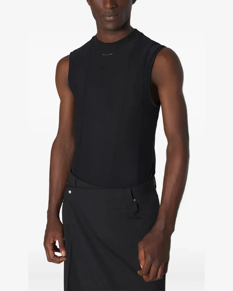 Thierry Mugler Top mit Einsätzen - Schwarz Schwarz