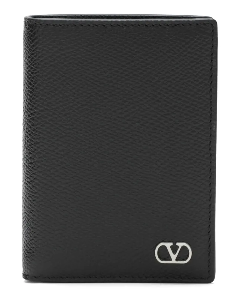 Valentino Garavani VLogo Signature Kartenetui aus gekörntem Leder - Schwarz Schwarz