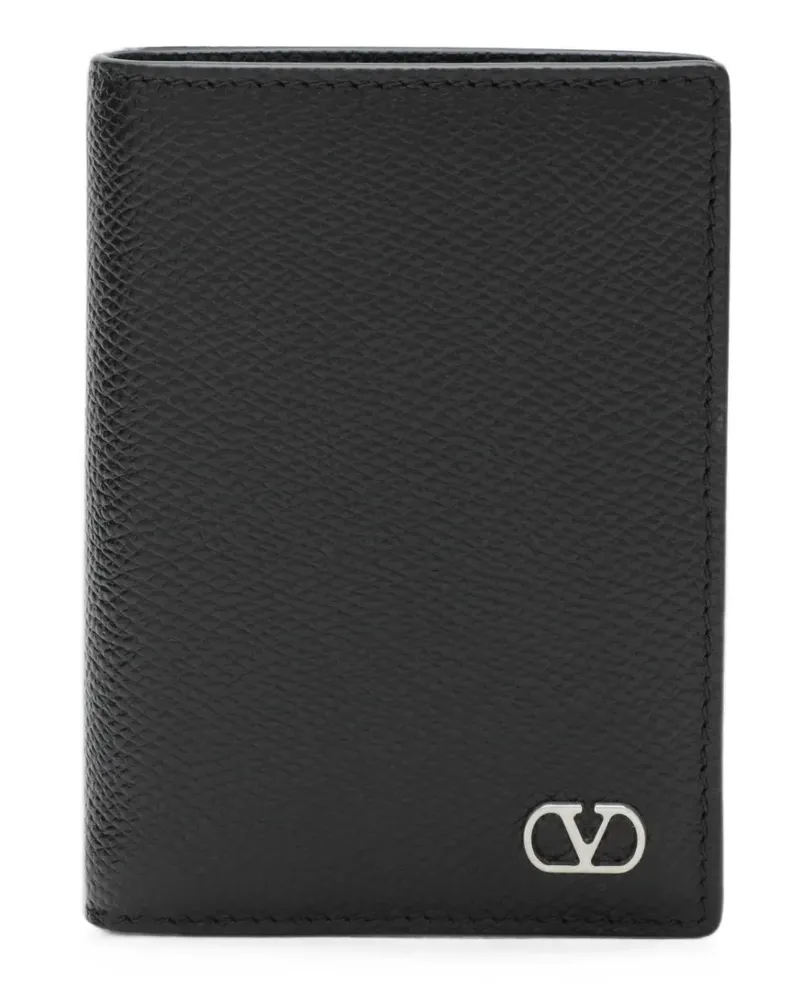 Valentino Garavani VLogo Signature grained-leather card holder - Schwarz Schwarz