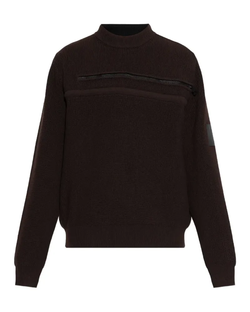 Loewe Gerippter Pullover mit Reißverschluss - Braun Braun