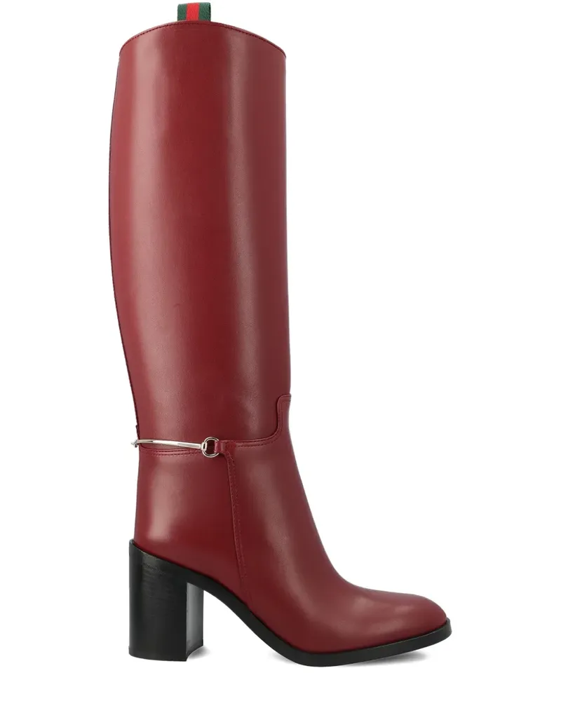 Gucci 85mm Horsebit-detail knee-hight boots - Rot Rot