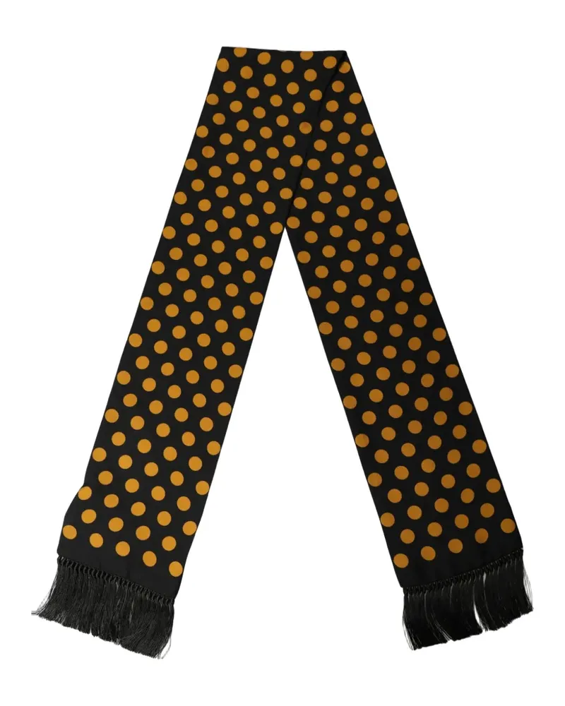 Dolce & Gabbana polka-dot fringed scarf - Schwarz Schwarz