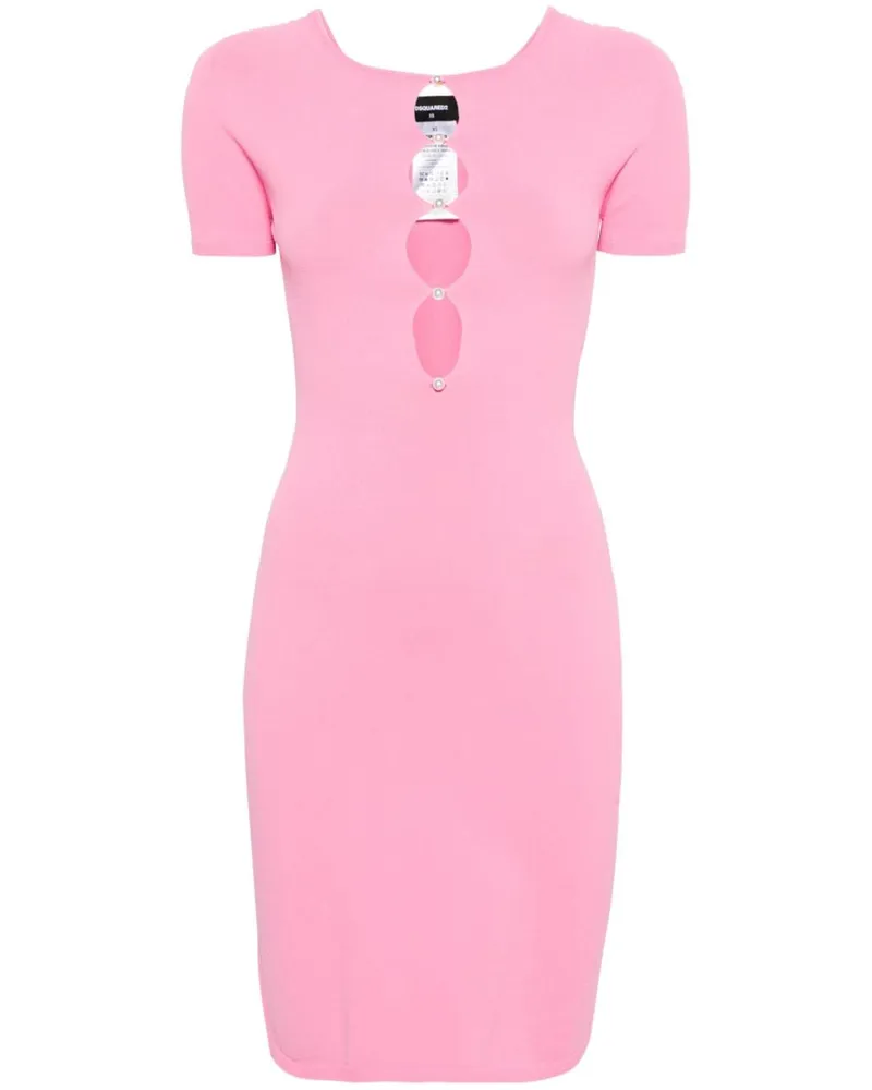 Dsquared2 Gestricktes Kleid mit Cut-Outs - Rosa Rosa