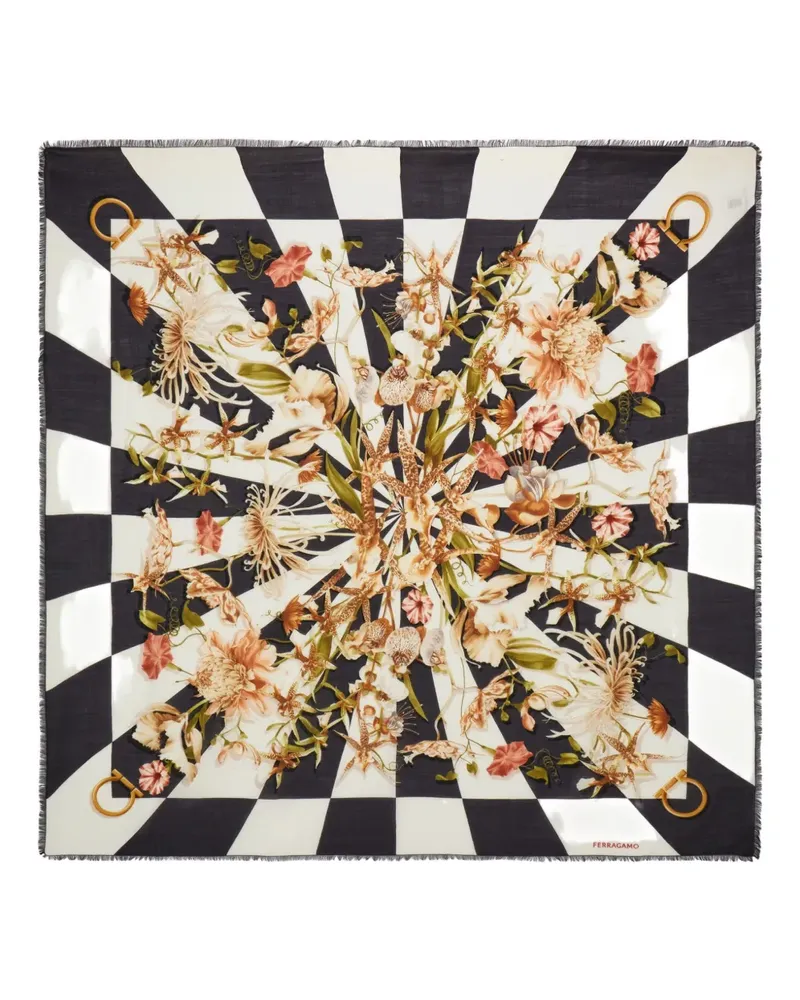 Ferragamo Gaia-print silk scarf - Schwarz Schwarz