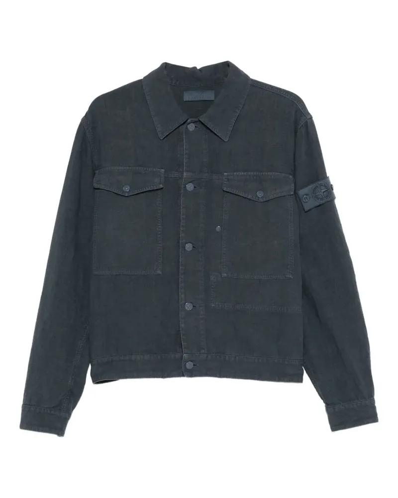 Stone Island buttoned flap-pocket jacket - Blau Blau