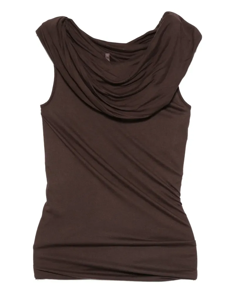 Rick Owens Lilies cowl-neck draped top - Braun Braun