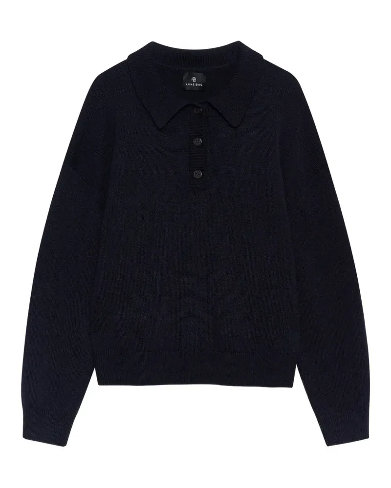 Anine Bing Lee polo sweater - navy - Blau Blau