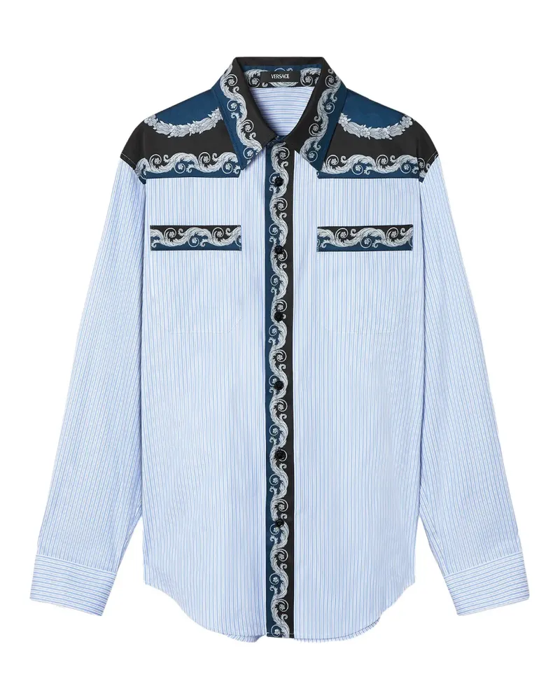 Versace Gestreiftes Hemd - Blau Blau