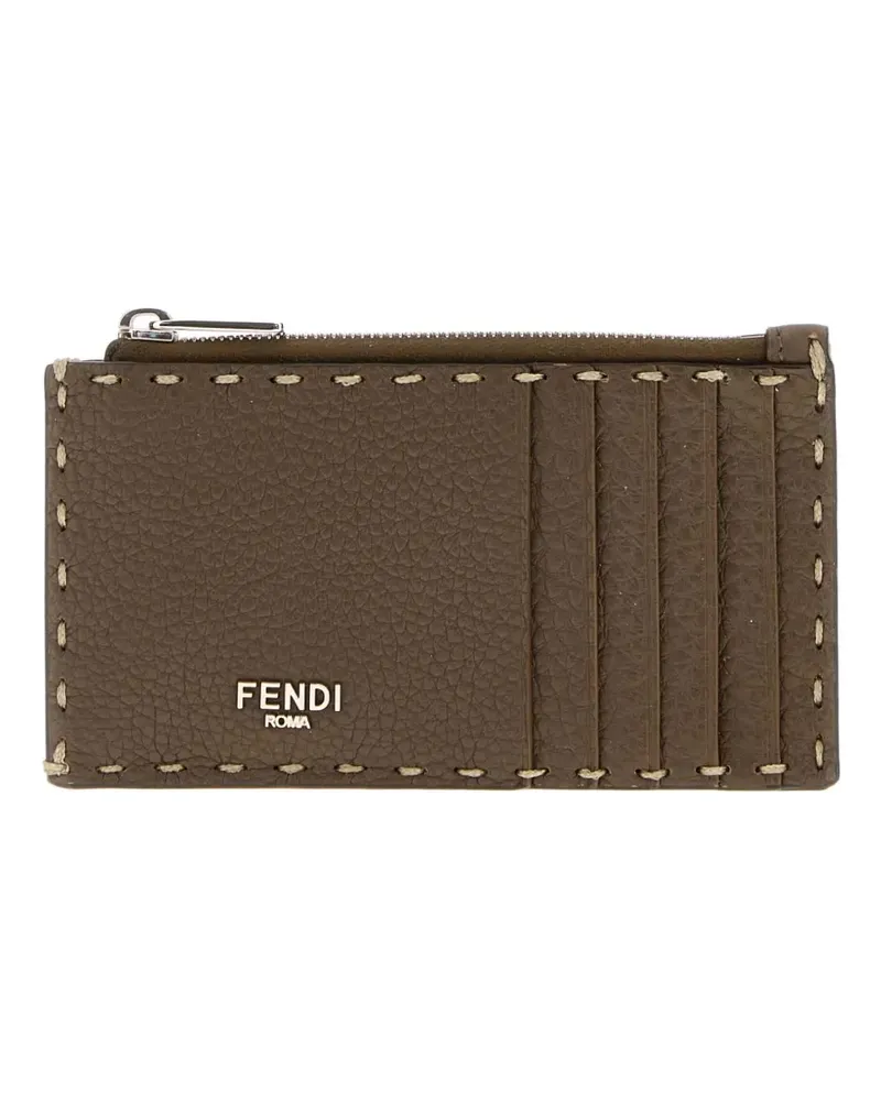 Fendi logo-plaque cardholder - Braun Braun