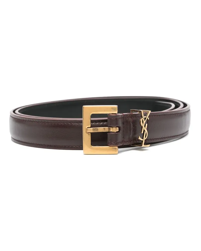 Saint Laurent Schmaler Cassandre Gürtel - Braun Braun
