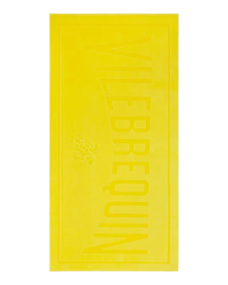 Vilebrequin logo-lettering beach towel - Gelb Gelb