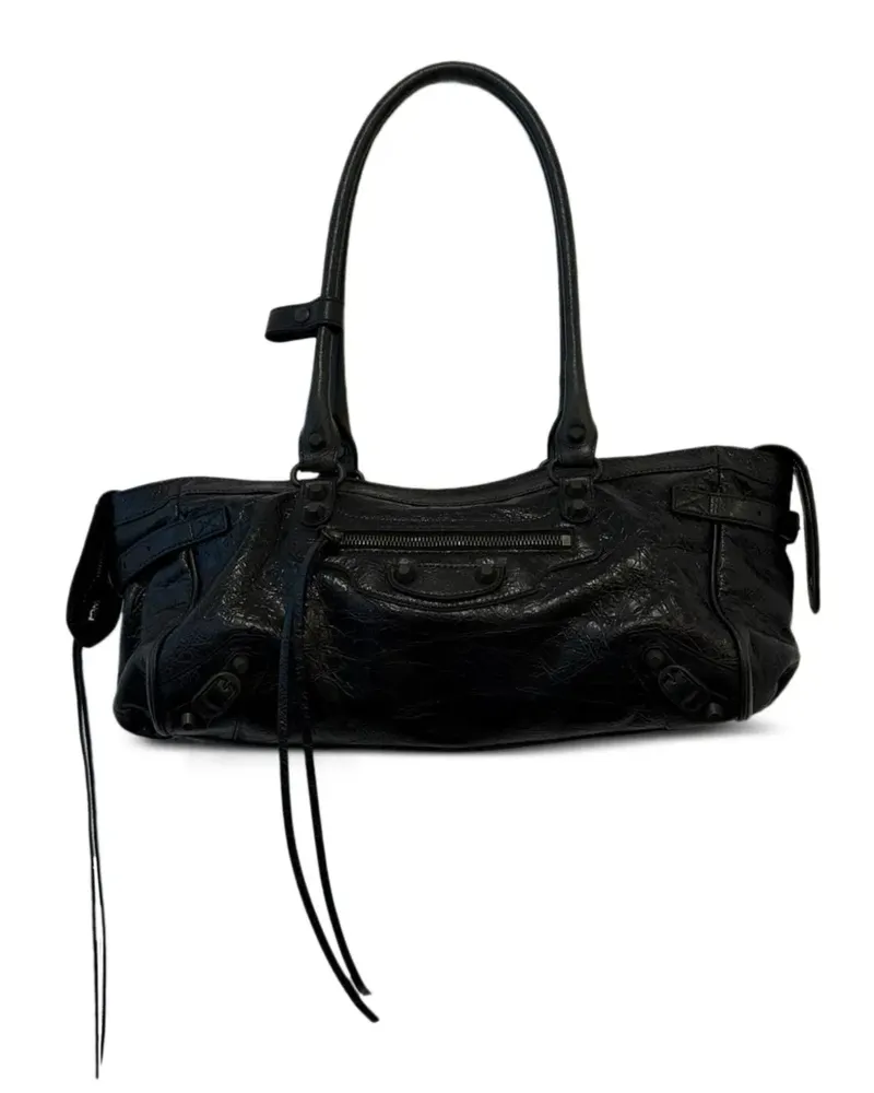 Balenciaga Schultertasche mit Nieten - Schwarz Schwarz