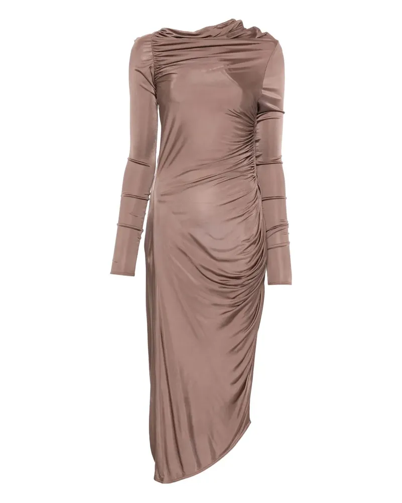 Rick Owens Lilies Midikleid mit Raffungen - Braun Braun