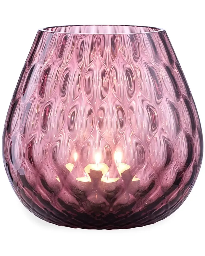 NasonMoretti Kerzenhalter aus Glas - Rosa Rosa