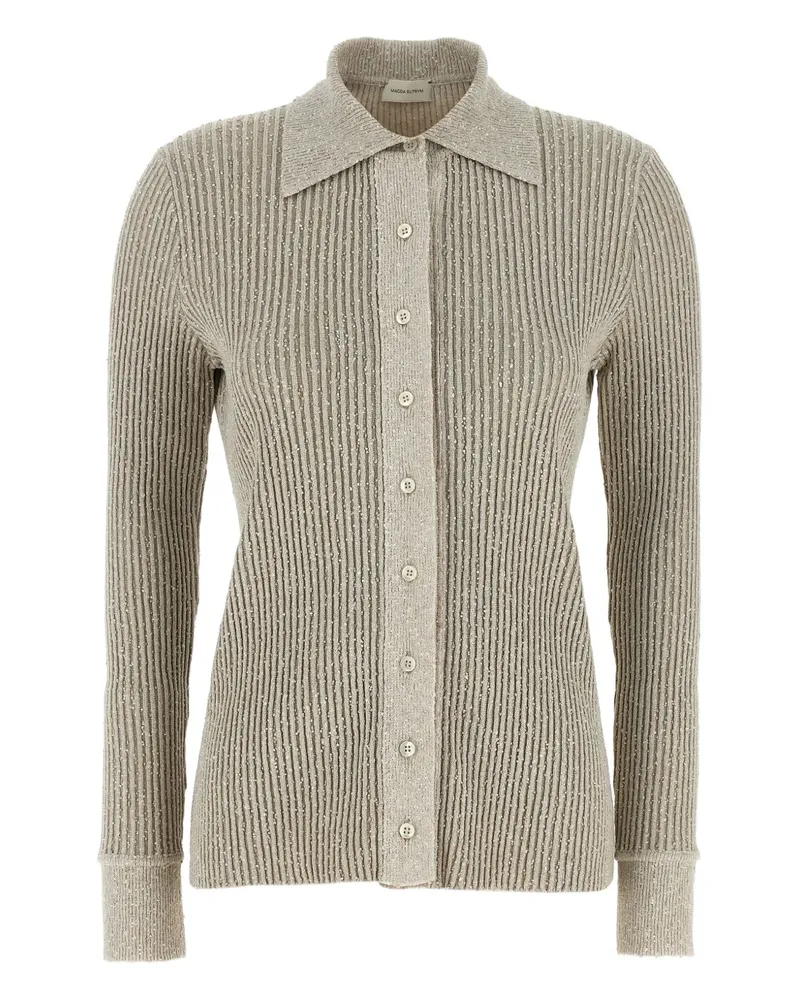 Magda Butrym Gerippter Marled Cardigan - Grau Grau