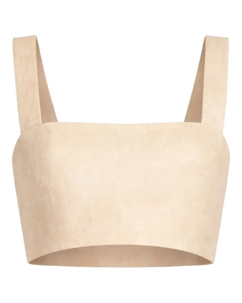 Elie Saab Cropped-Top mit Print - Nude Nude