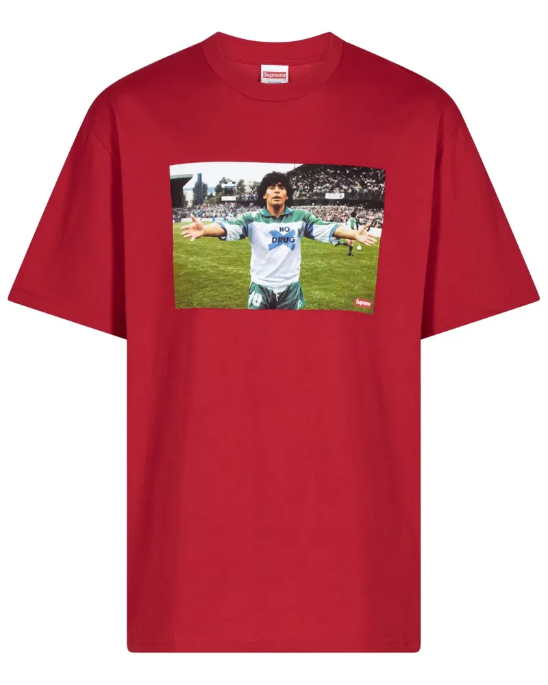 Supreme Being Maradona T-Shirt mit Foto-Print - Rot Rot