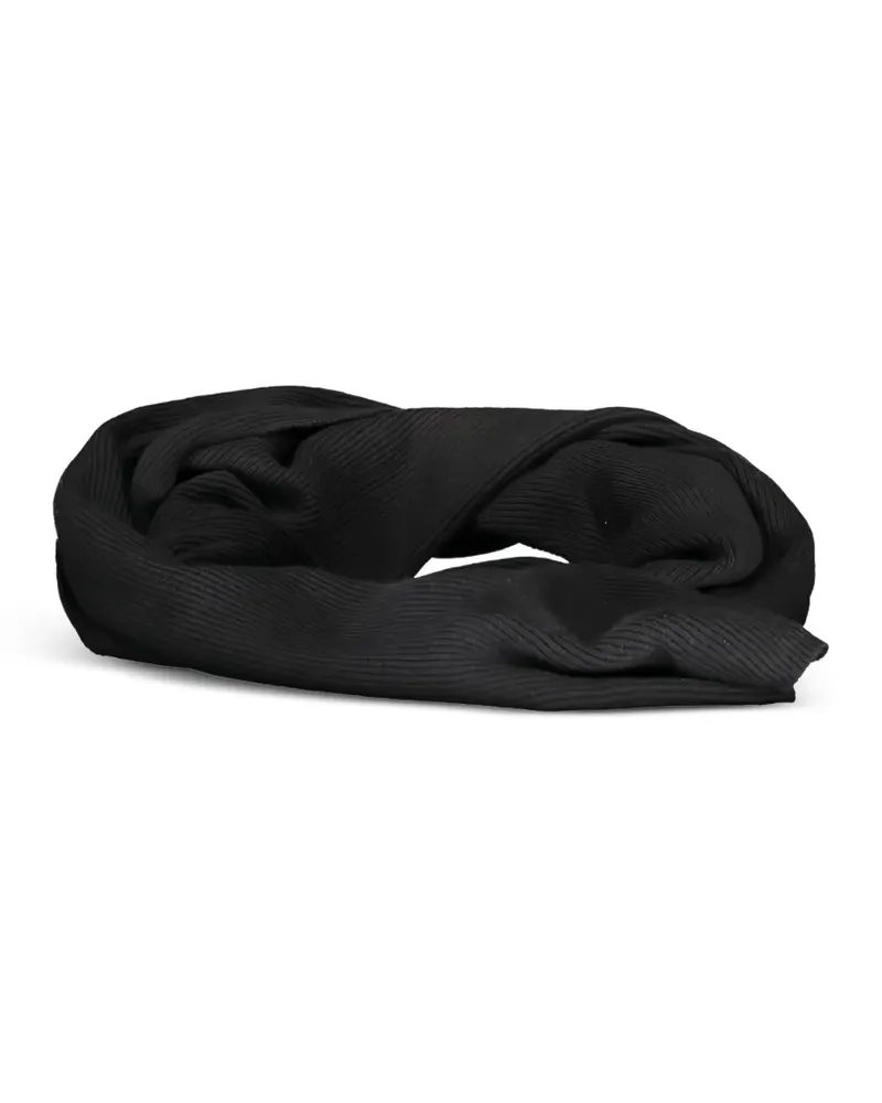 North Sails ribbed-knit logo-patch scarf - Schwarz Schwarz