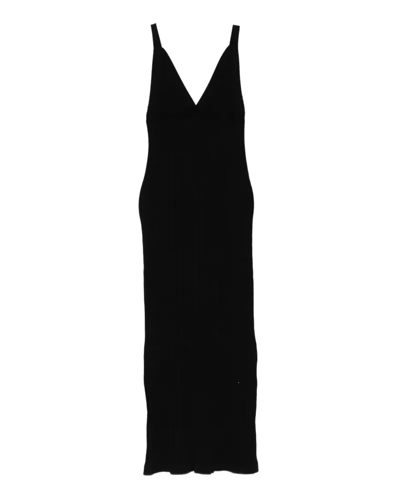 PENCE Mia ribbed-knit V-neck maxi dress - Schwarz Schwarz