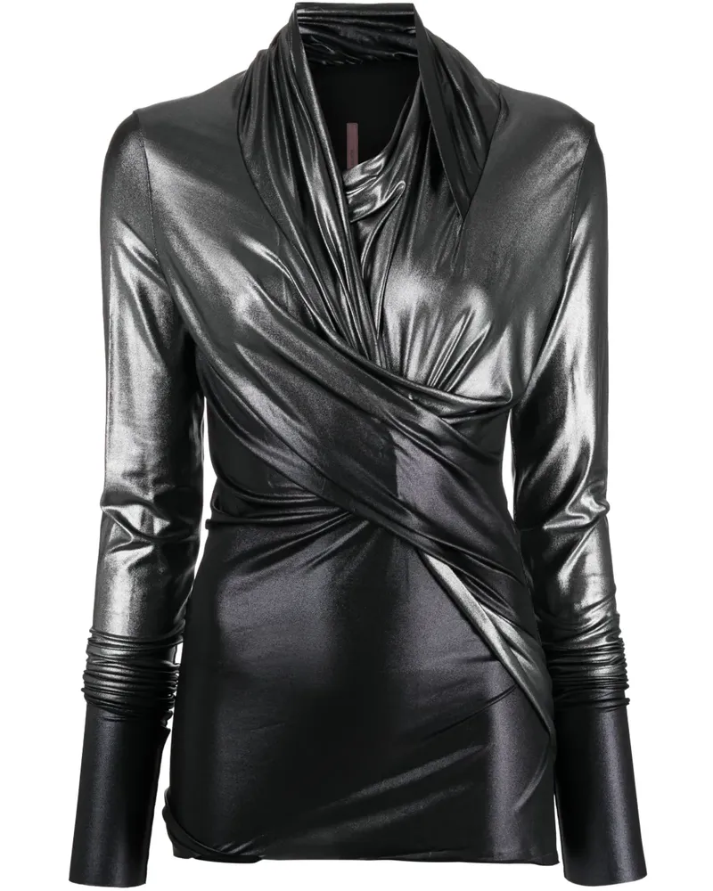 Rick Owens Lilies Asymmetrisches Easy Top mit Drapierung - Silber Silber